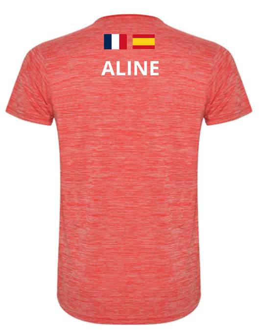 T-shirt NOP Rouge avec Prénom/Alias et 2 Drapeaux