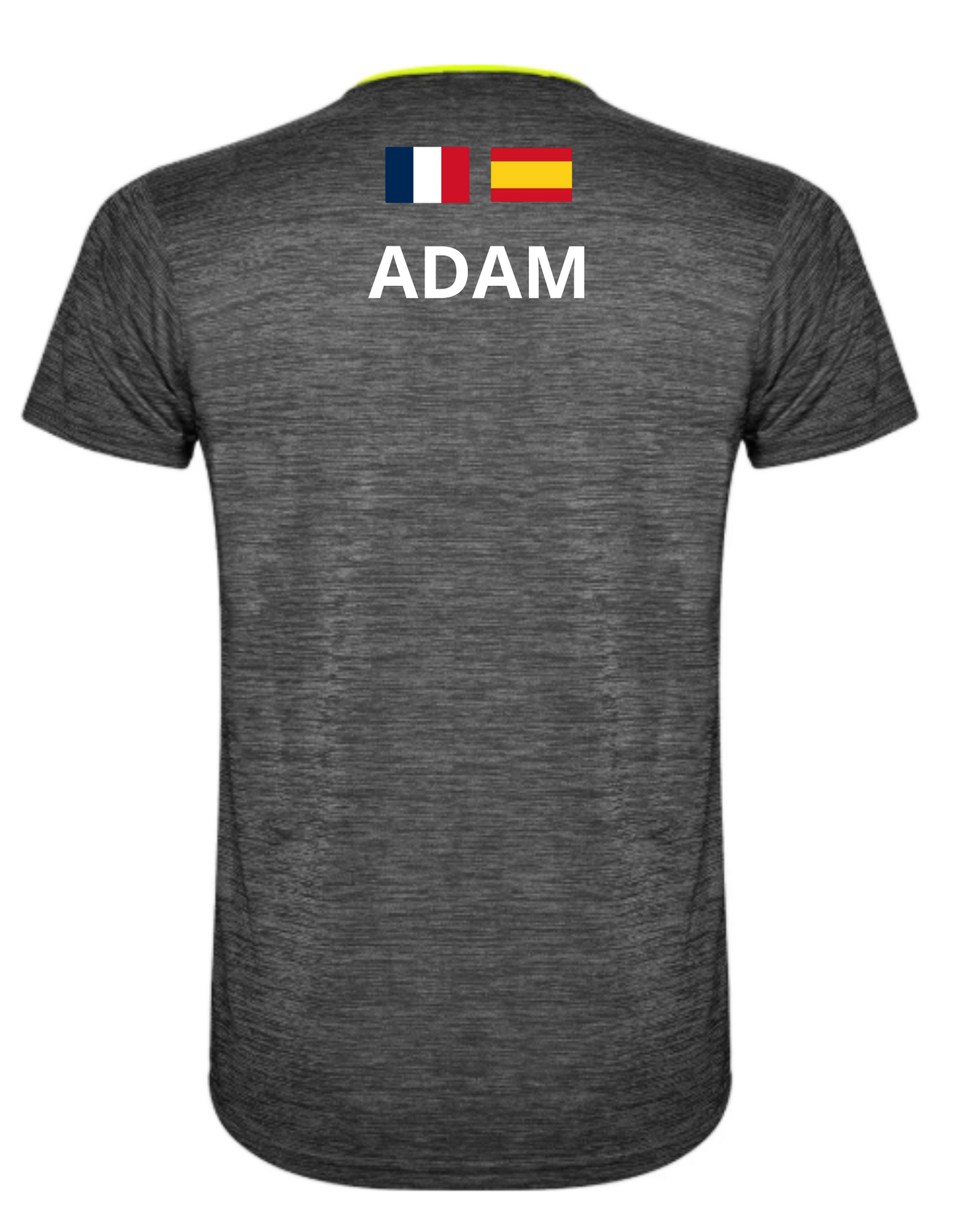 T-shirt NOP Jaune avec Prénom/Alias et 2 Drapeaux